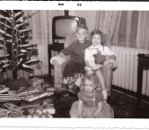 Christmas, 1957. Look at that television set!  I'm the youngest; 16 months old! Merry Christmas & Happy Trails - Beth